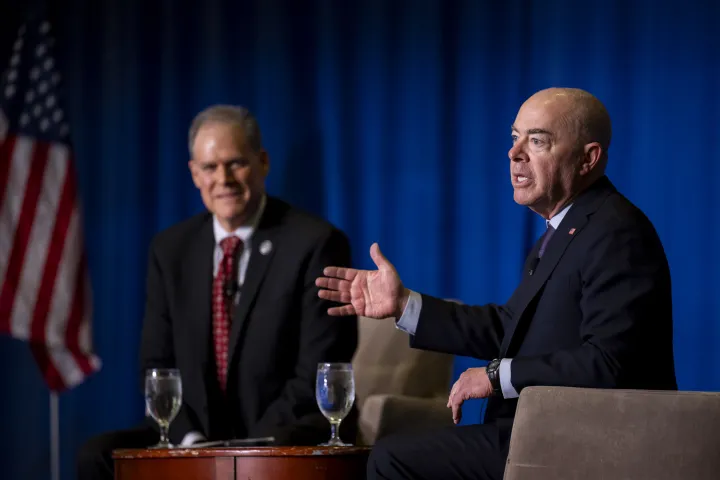 Cover photo for the collection "DHS Secretary Alejandro Mayorkas Participates in a Fireside Chat at the National Fusion Center Association Annual Training Event"