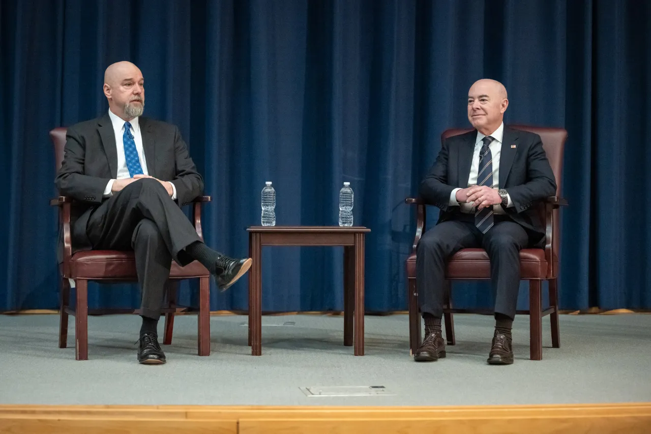 Image: DHS Secretary Alejandro Mayorkas Delivers Remarks at National Defense University President's Lecture Series (016)