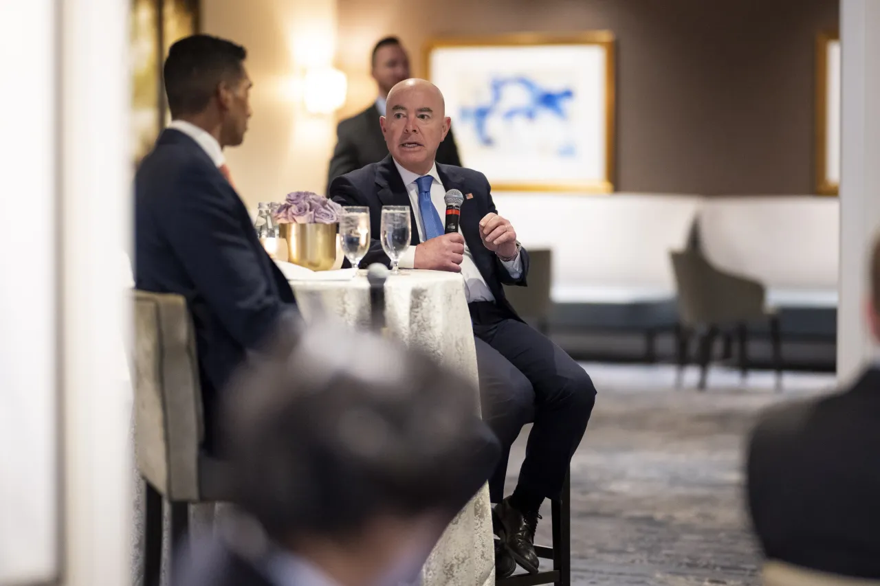 Image: DHS Secretary Alejandro Mayorkas Participates in a Fireside Chat at SINET Public Private Partnership Dinner  (019)