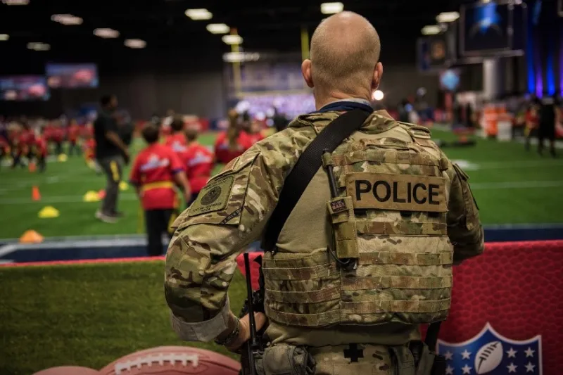 The Super Bowl is one of the focal points of ICE HSI Special Response Team (SRT) security efforts. HSI SRT members had a visible presence throughout Super Bowl week leading up to the game. (ICE Official Photo)