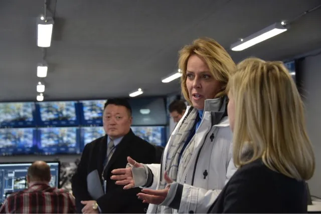 Secretary Nielsen and NFL Senior Vice President of Security Cathy Lanier (DHS Official Photo/Jetta Disco)