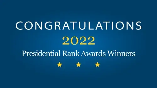 Congratulations 2022 Presidential Rank Awards Winners Banner Graphic