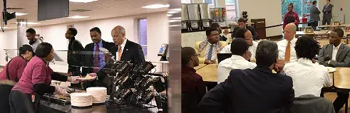 Secretary Johnson joins students at Morehouse College for breakfast (DHS Photo/Barry Bahler)