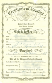 Baptismal certificate