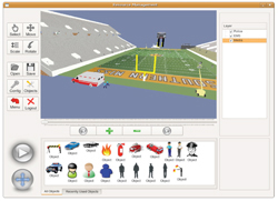 Screenshot of SportEvac simulation and training software