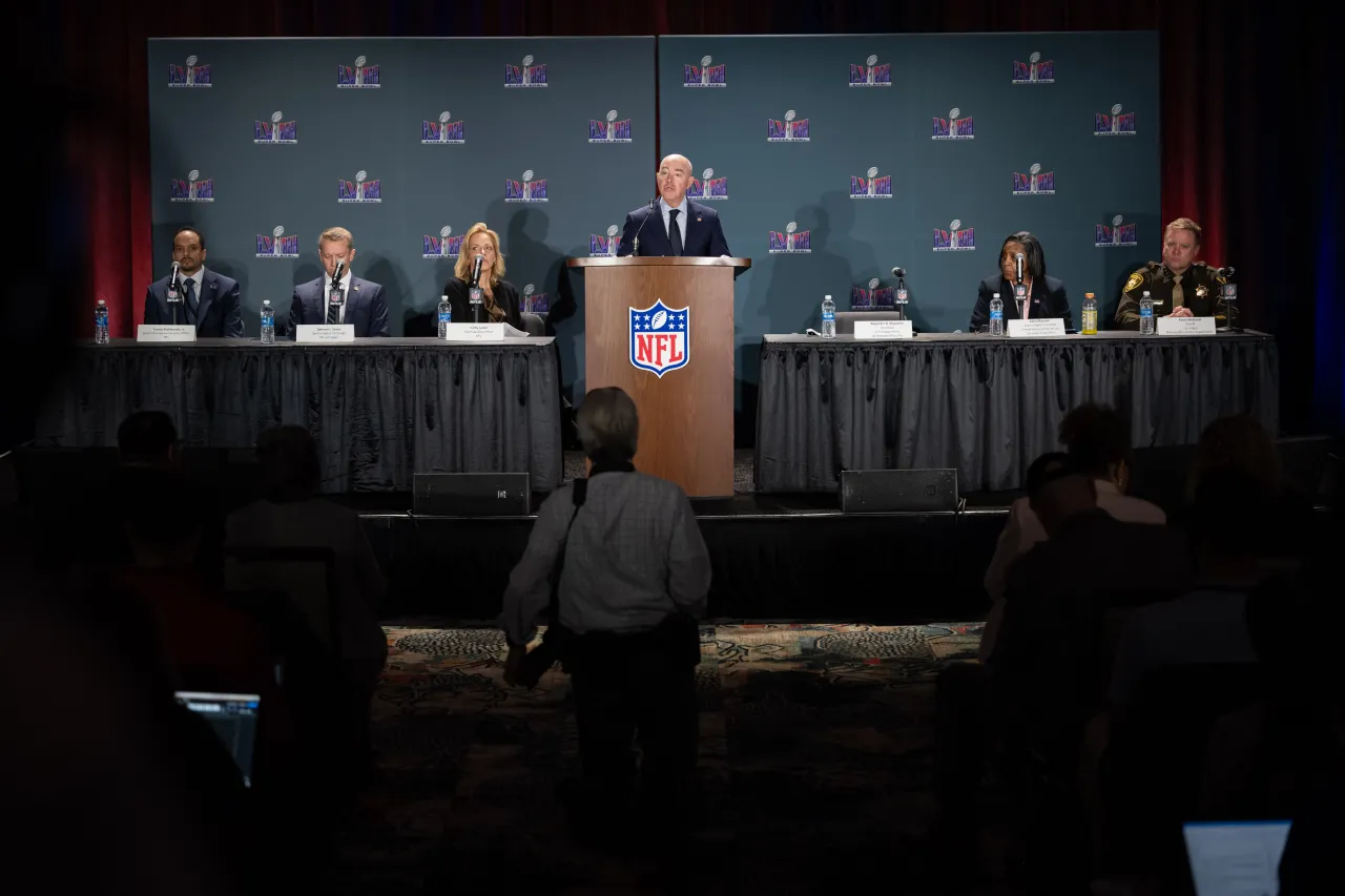 Image: DHS Secretary Alejandro Mayorkas Delivers Remarks at Super Bowl Press Conference (072)