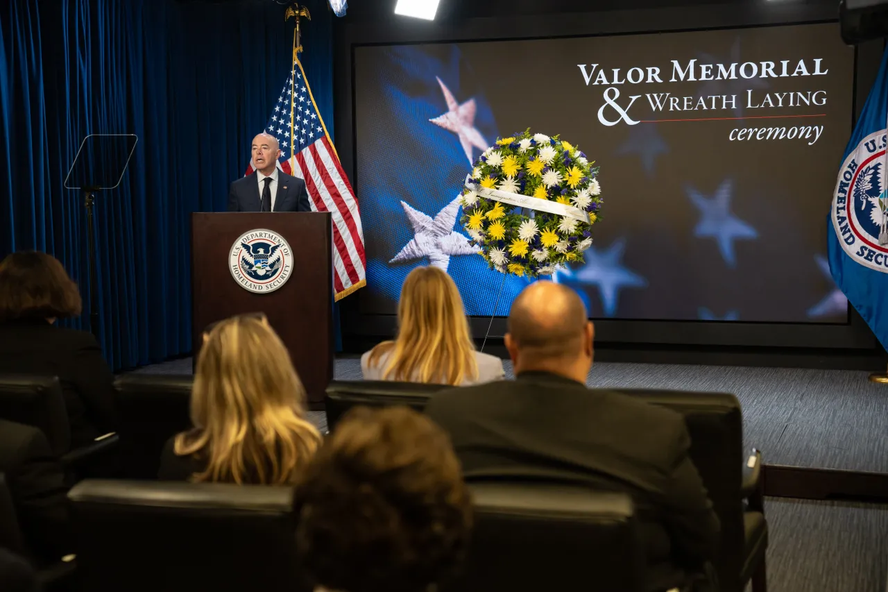 Image: DHS Secretary Alejandro Mayorkas Attends ICE Valor Memorial and Wreath Laying (011)