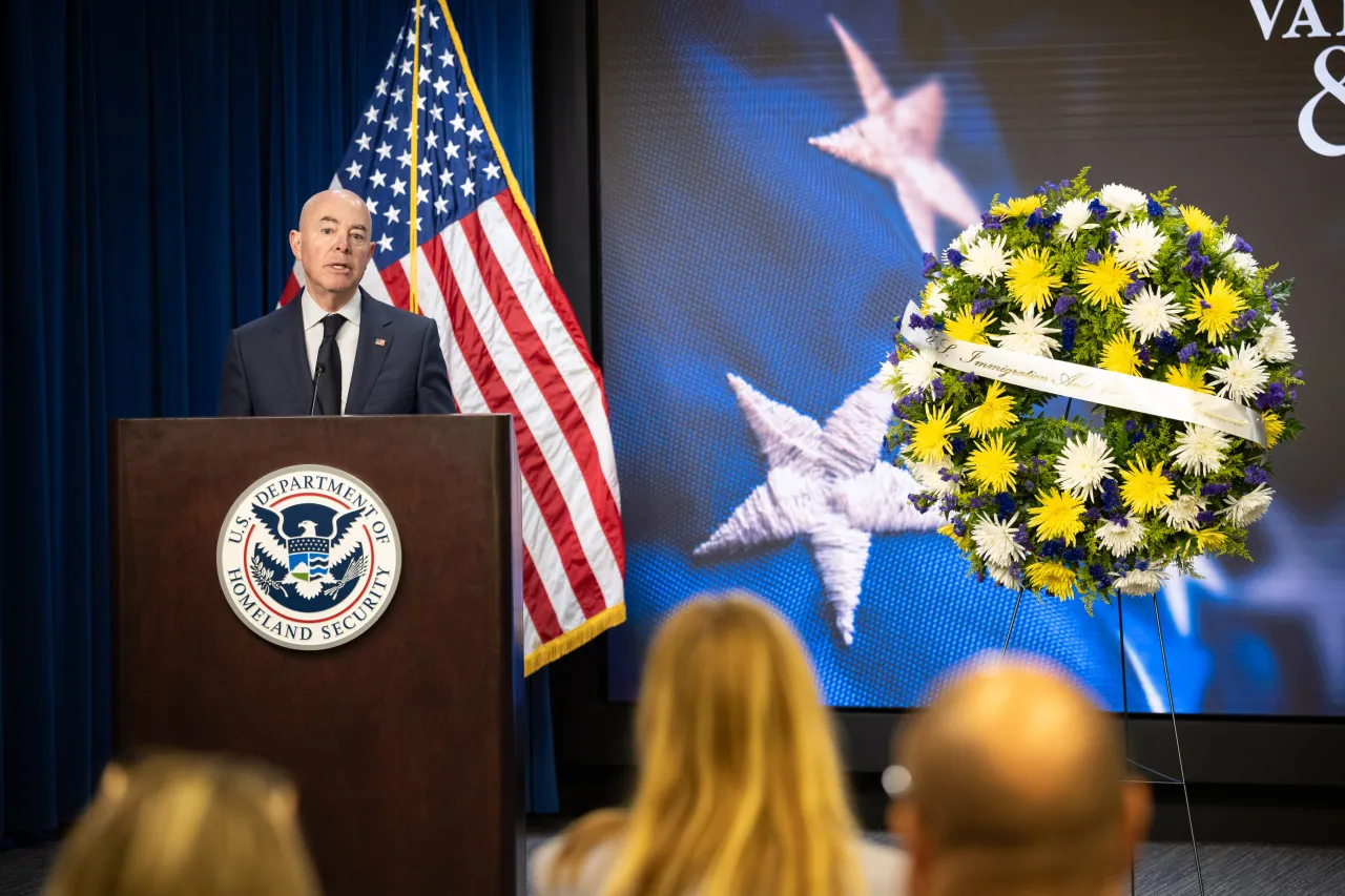 Image: DHS Secretary Alejandro Mayorkas Attends ICE Valor Memorial and Wreath Laying (033)