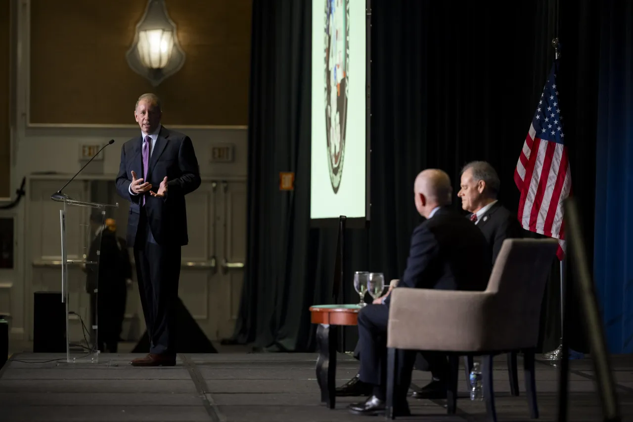 Image: DHS Secretary Alejandro Mayorkas Participates in a Fireside Chat at the National Fusion Center Association Annual Training Event (011)