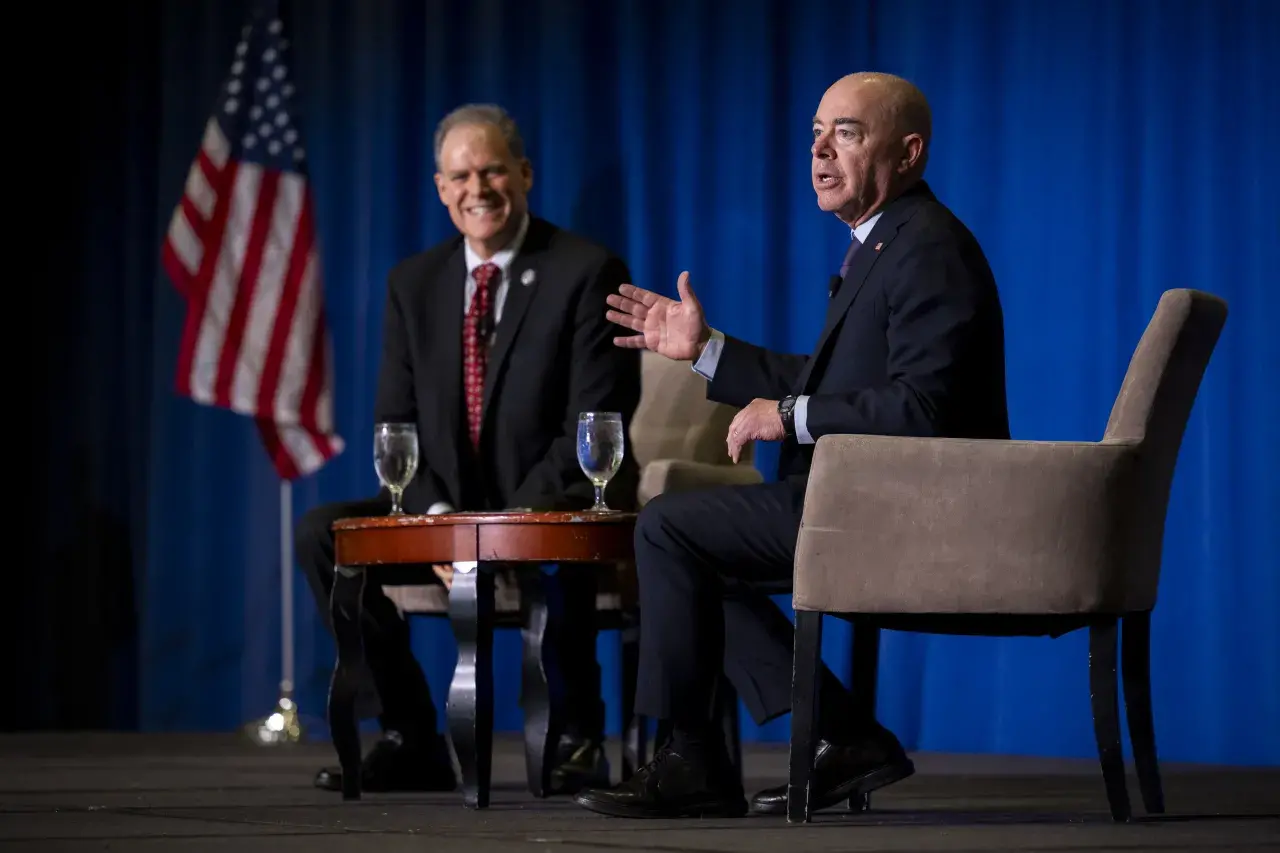 Image: DHS Secretary Alejandro Mayorkas Participates in a Fireside Chat at the National Fusion Center Association Annual Training Event (012)