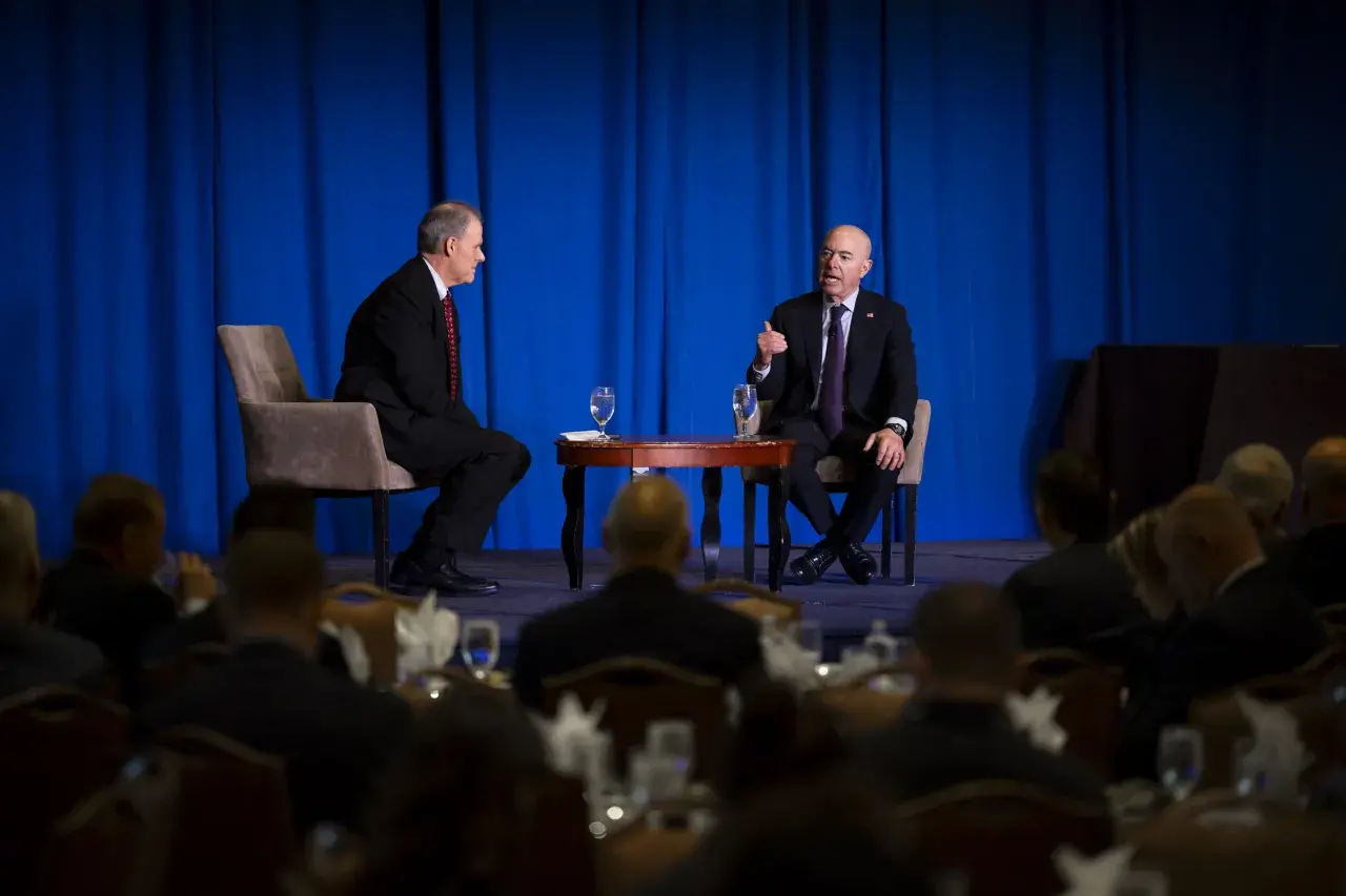 Image: DHS Secretary Alejandro Mayorkas Participates in a Fireside Chat at the National Fusion Center Association Annual Training Event (022)