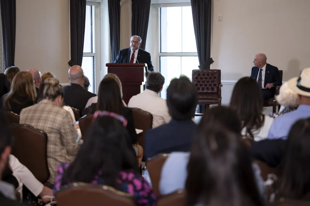 Image: DHS Secretary Alejandro Mayorkas Gives Remarks During the White House Cuban Diaspora Day (003)
