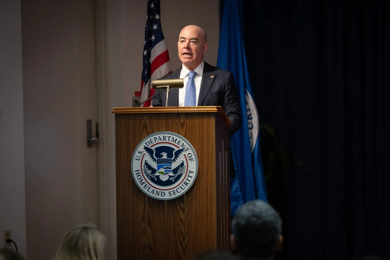Image: DHS Secretary Alejandro Mayorkas Gives Remarks at TVTP Grant Program (016)