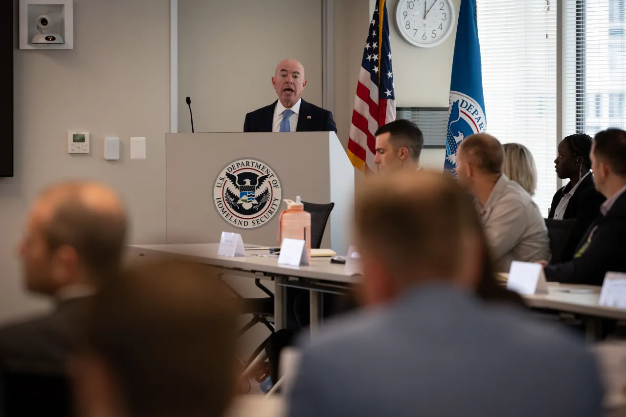 Image: DHS Secretary Alejandro Mayorkas Speaks at Tabletop the Vote Exercise (010)