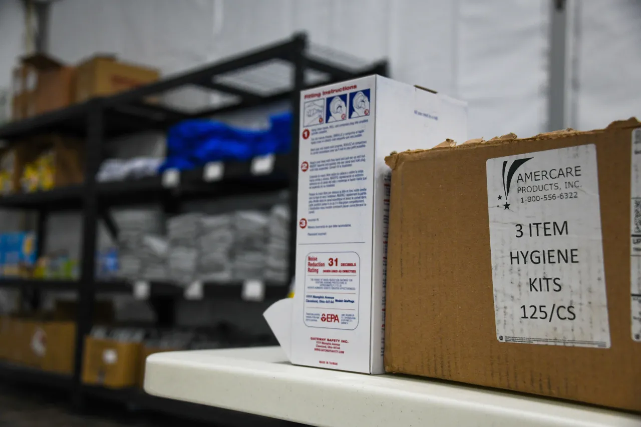 Image: Amercare Hygiene Kits at a U.S. Border Patrol Facility