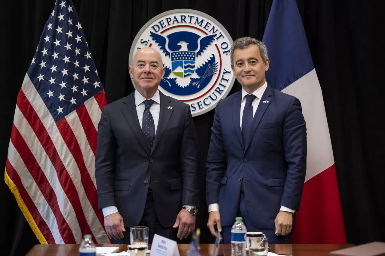 Image: DHS Secretary Alejandro Mayorkas Participates in a Bilateral Meeting with French Minister of Interior  (024)