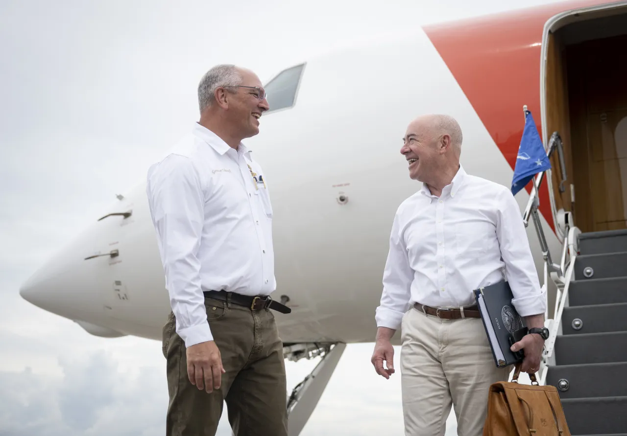 Image: DHS Secretary Alejandro Mayorkas Arrives to New Orleans (005)