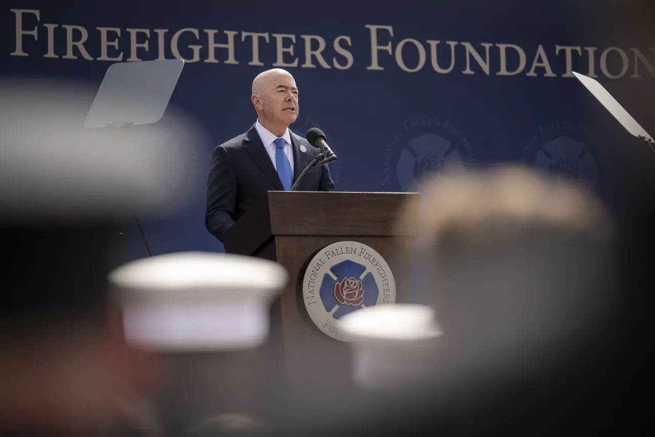 Image: DHS Secretary Alejandro Mayorkas Delivers Remarks During the National Fallen Firefighters Memorial Ceremony   (079)