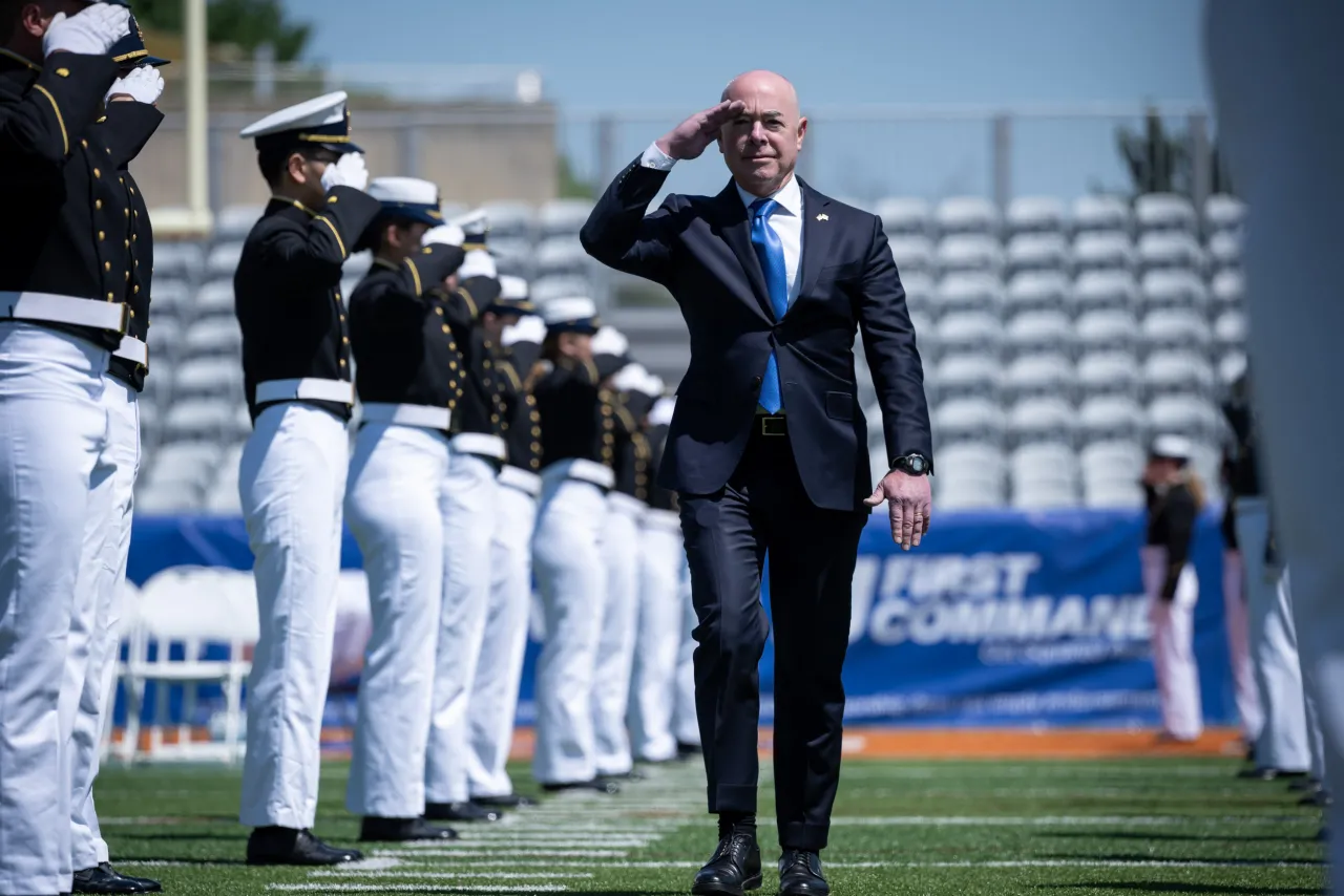 Image: DHS Secretary Alejandro Mayorkas Delivers Remarks at USCG Academy Commencement Address 2023 (012)