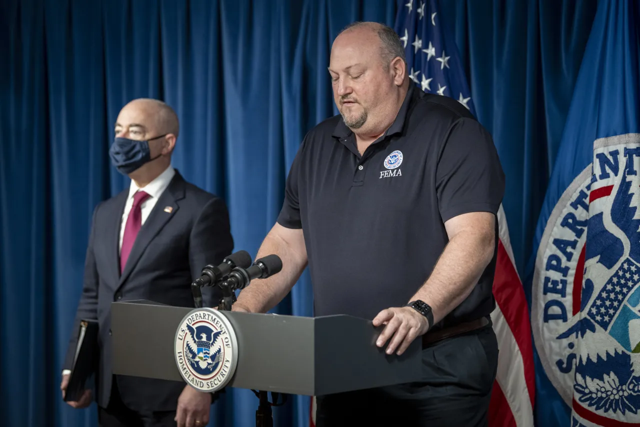 Image: DHS Secretary Alejandro Mayorkas Briefs Press on Operation Allies Welcome (14)