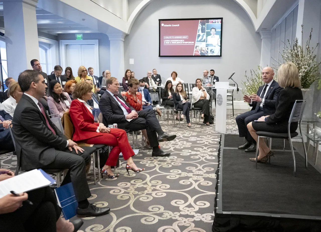 Image: DHS Secretary Alejandro Mayorkas Participates in A Salute to Adrienne Arsht-  Living Dangerously: A risk and Resilience Symposium (029)