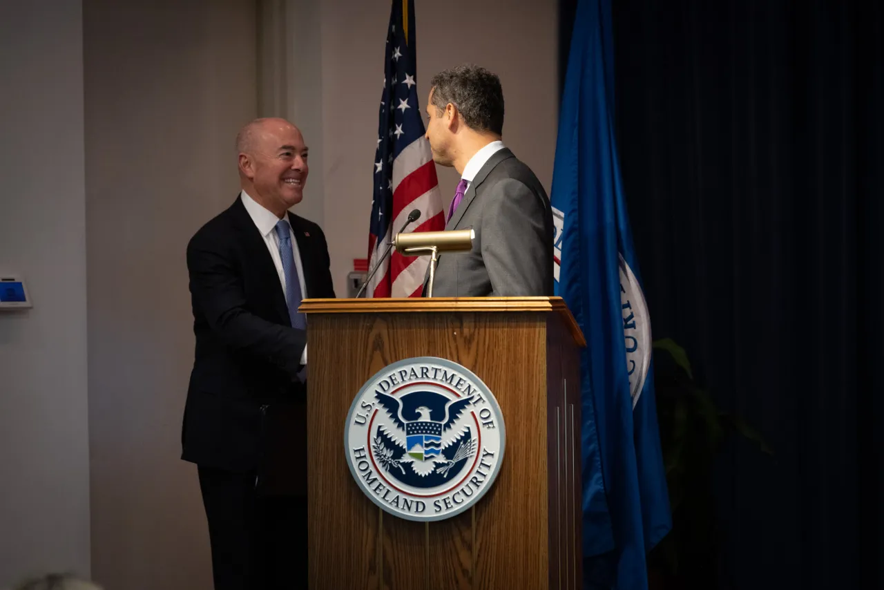Image: DHS Secretary Alejandro Mayorkas Gives Remarks at TVTP Grant Program (015)