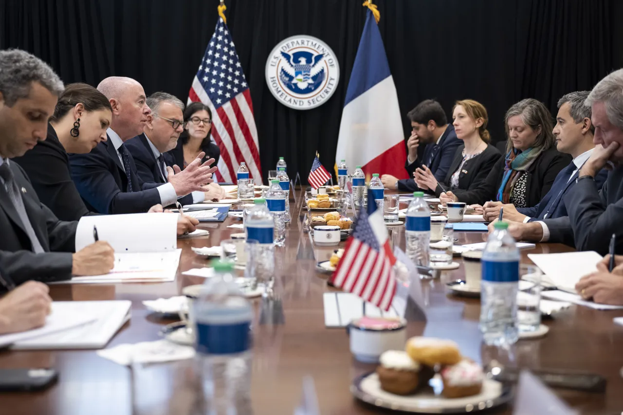 Image: DHS Secretary Alejandro Mayorkas Participates in a Bilateral Meeting with French Minister of Interior  (012)