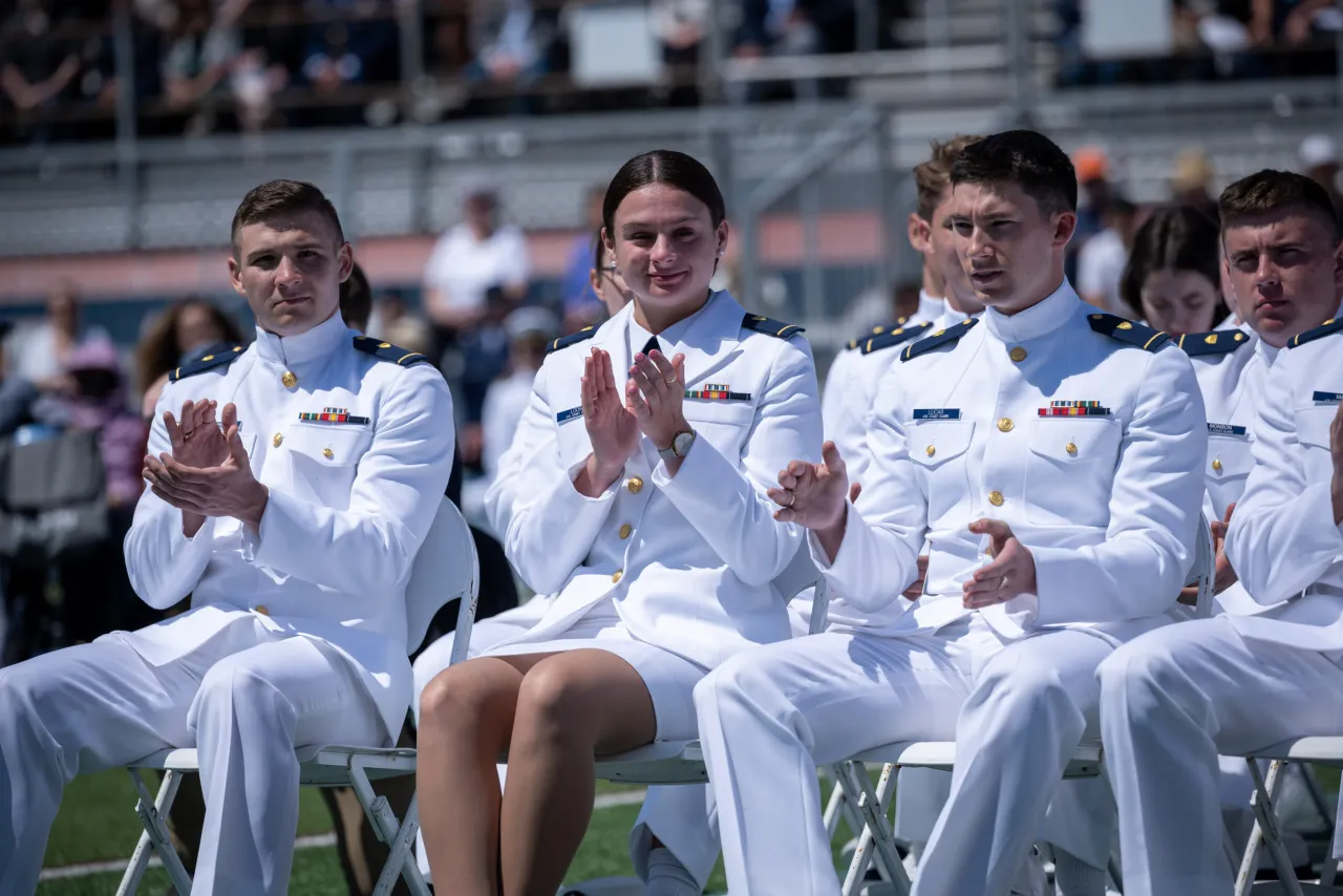 Image: DHS Secretary Alejandro Mayorkas Delivers Remarks at USCG Academy Commencement Address 2023 (024)
