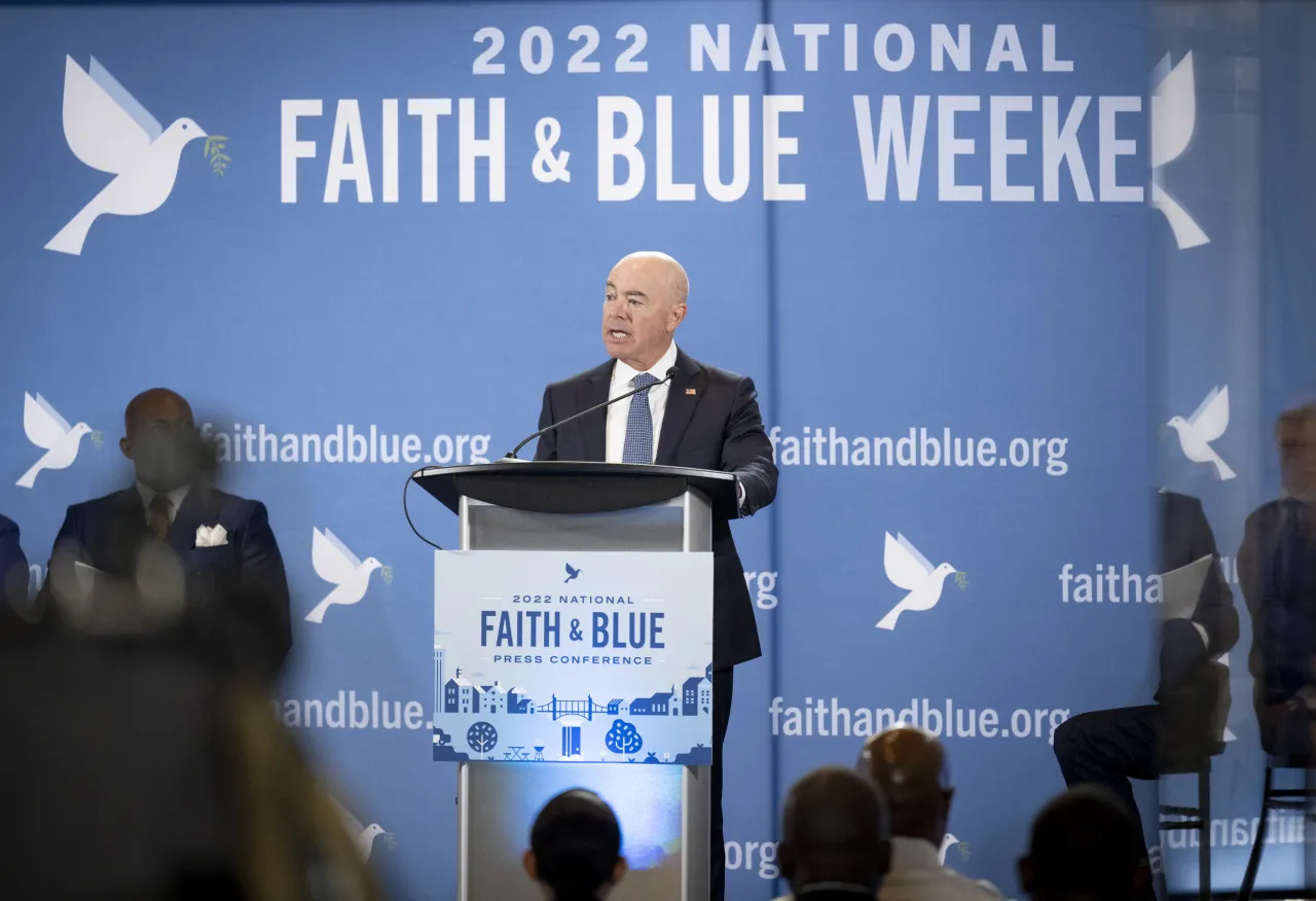 Image: DHS Secretary Mayorkas Speaks at 2022 Faith and Blue (035)