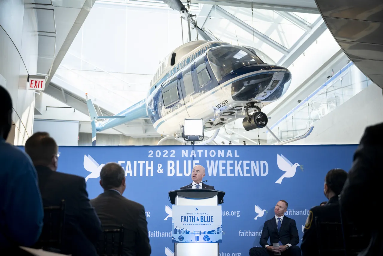 Image: DHS Secretary Mayorkas Speaks at 2022 Faith and Blue (017)