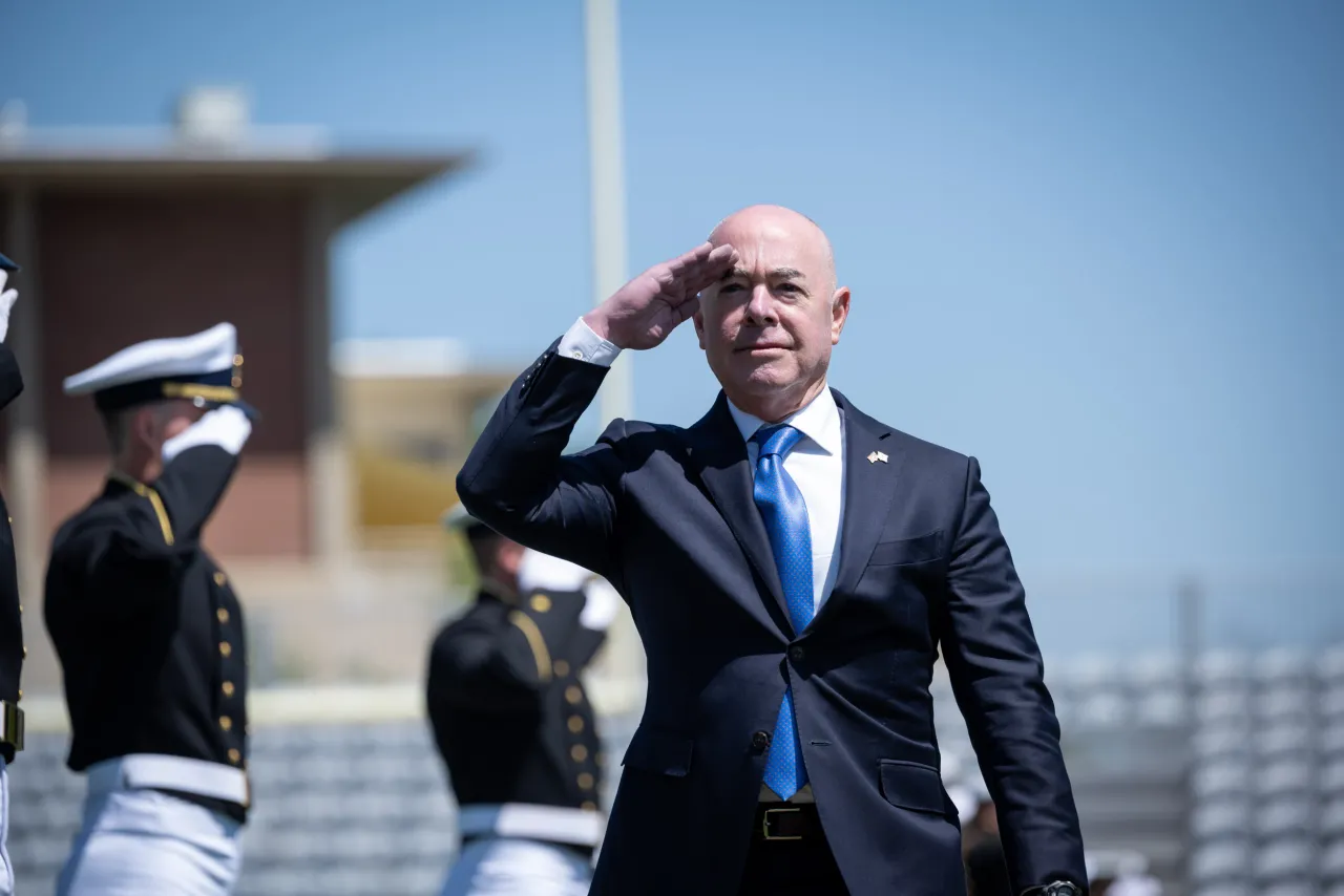 Image: DHS Secretary Alejandro Mayorkas Delivers Remarks at USCG Academy Commencement Address 2023 (013)