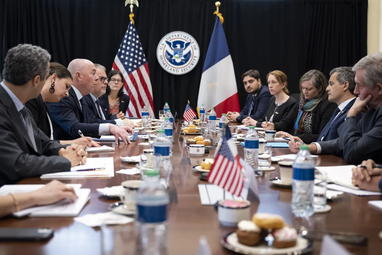 Image: DHS Secretary Alejandro Mayorkas Participates in a Bilateral Meeting with French Minister of Interior  (013)