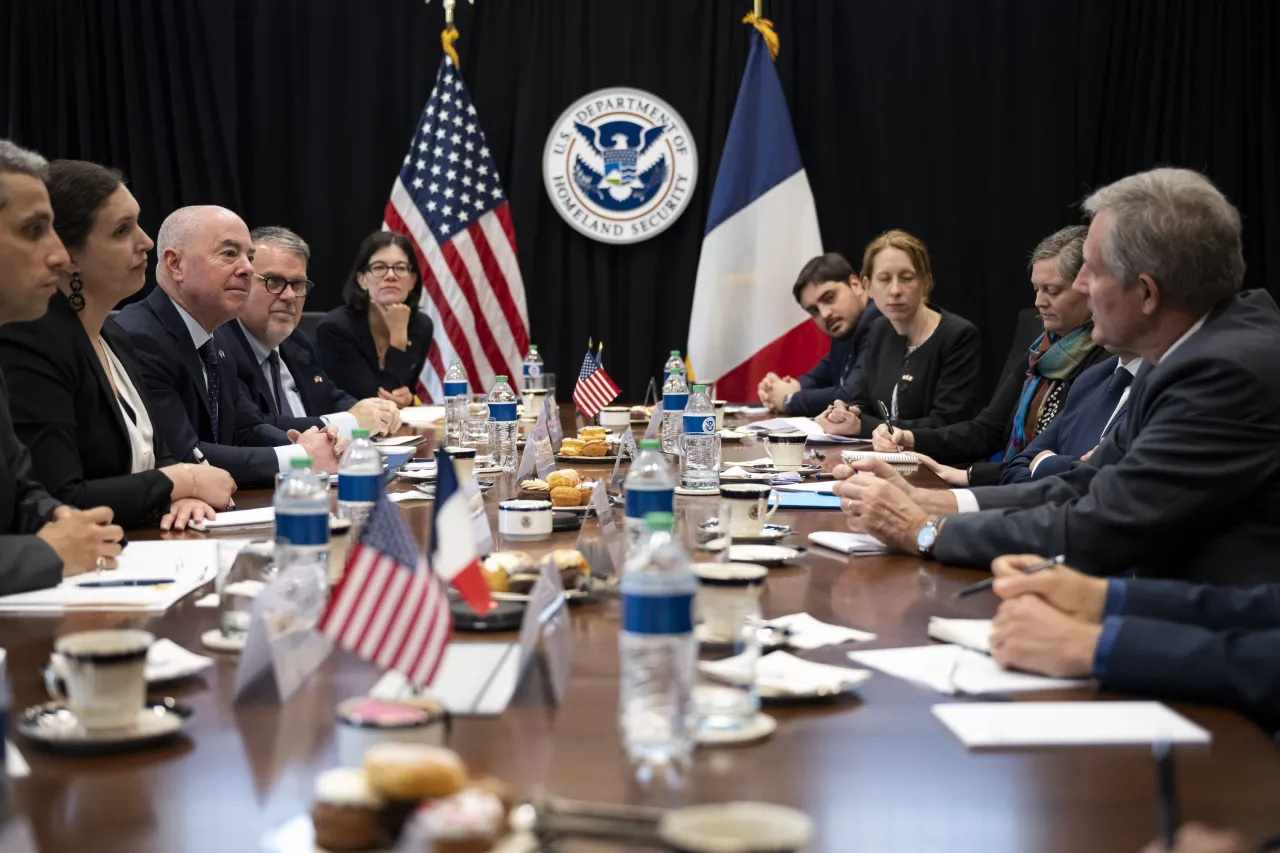 Image: DHS Secretary Alejandro Mayorkas Participates in a Bilateral Meeting with French Minister of Interior  (018)