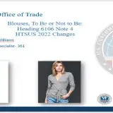 Image: Blouses to Be or Not to Be Heading 6106 Note 4 Tariff Changes