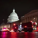 Image: First Responder Vehicles in Front of the U.S. Capitol at Night