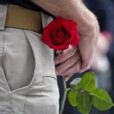 Image: Red Rose at the National Law Enforcement Memorial