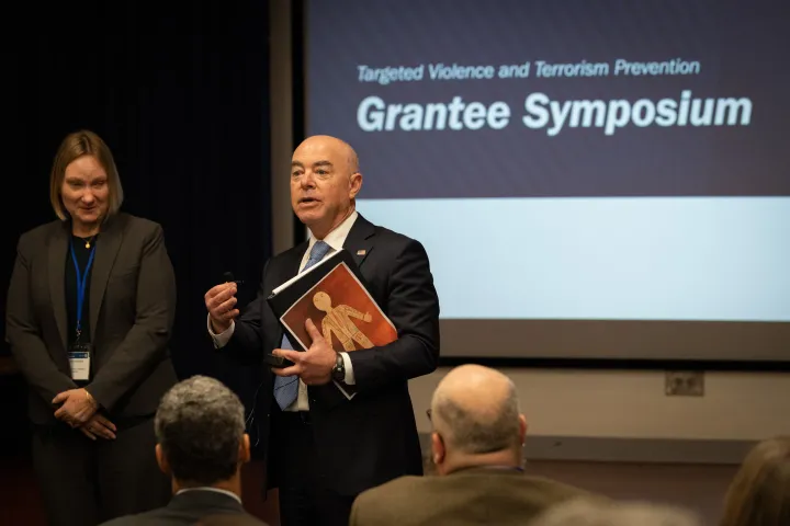 Cover photo for the collection "DHS Secretary Alejandro Mayorkas Gives Remarks at TVTP Grant Program"