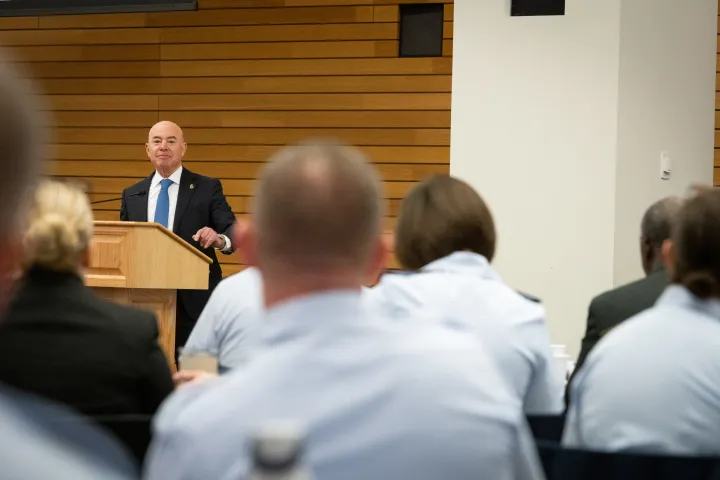 Cover photo for the collection "DHS Secretary Alejandro Mayorkas Participates in USCG Senior Leadership Conference"