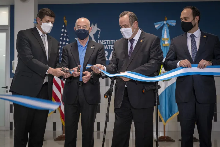 Image: Secretary Mayorkas participates in ribbon cutting ceremony with President Giammattei and senior Guatemalan officials