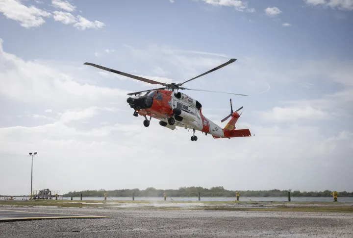 Image: U.S. Coast Guard (USCG) Helicopter Close to the Ground