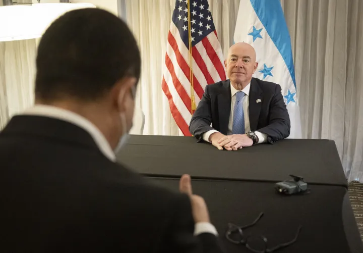 Image: DHS Secretary Mayorkas Participates in a Media Interview (001)