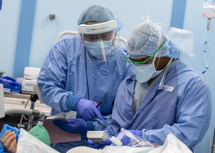 Image: Patient Monitored During Surgery Aboard Hospital Ship USNS Mercy