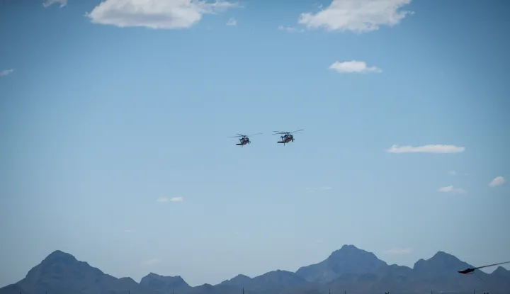 Image: Two Helicopters Fly Over Tucson, Arizona