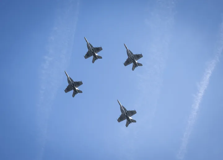Image: Fighter Jets Fly Across Blue Sky