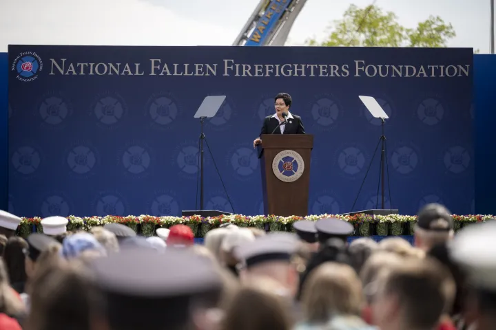 Image: DHS Secretary Alejandro Mayorkas Delivers Remarks During the National Fallen Firefighters Memorial Ceremony   (075)