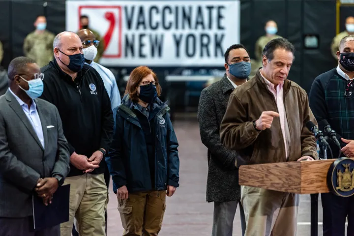 Image: NY Opens First Community Vaccination Center