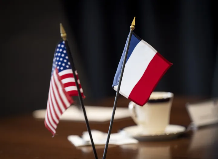 Image: Small French and American Flags