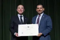 Cover photo for the collection "DHS Secretary Alejandro Mayorkas Presents the Outstanding Americans by Choice Award to Congressman Raul Ruiz"