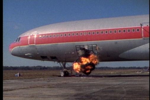 picture of a plane with exploding