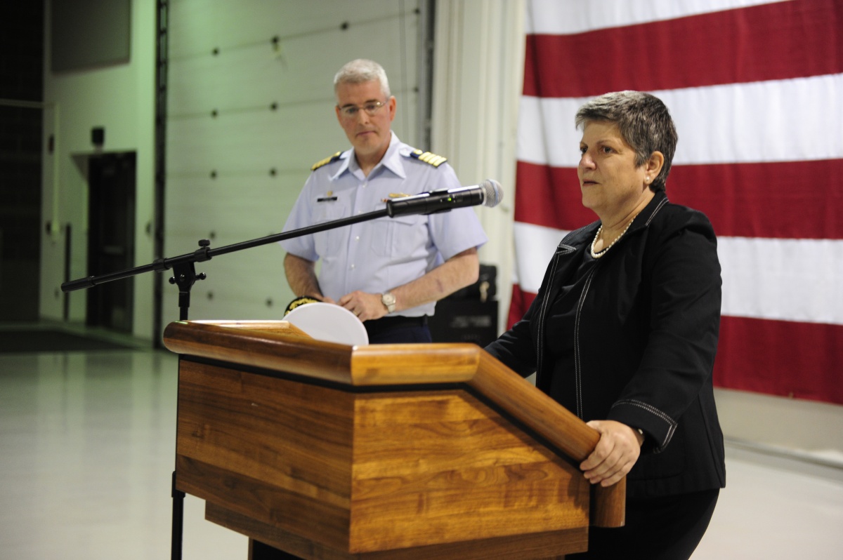Secretary Napolitano speaks to DHS personnel in Anchorage, Alaska